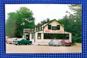 Vintage 1950's Cozy Corner Restaurant Wells Maine Old Cars Postcard