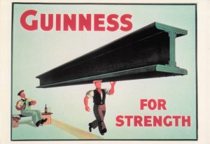 Guinness Man With Strength Irish Builder Advertising Postcard