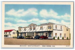 Mobile Alabama Postcard Malbis Restaurant Exterior Building 1940 Vintage Antique