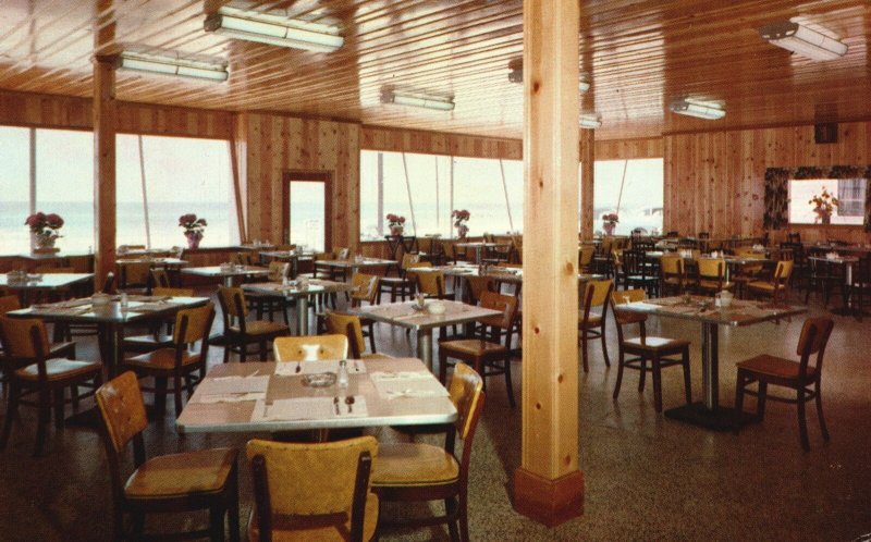 Vintage Postcard Seabreeze Dining Room Table & Chairs Panama City Beach Florida