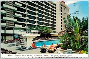 1977 Hyatt Puerto Rico Hotel Candido Area San Juan Puerto Rico Posted Postcard