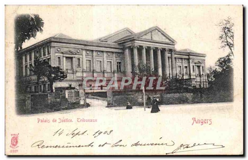 Old Postcard Angers Courthouse Courts