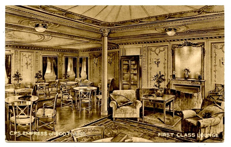 Canadian Pacific Steamship Co - Empress of Scotland, First Class Lounge