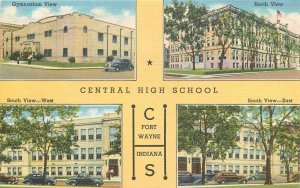 Postcard  1940s Indiana Fort Indiana Central High School multi view 23-12687