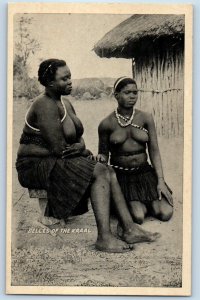 Nude Women Belles Of The Kraal Traditional Dress Skirt Unposted Postcard