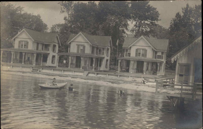 Waterfront Cottage Houses - Nantucket Vacation Written on Back c1910 RPPC