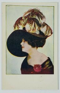 MILLINERY Trade Advertising Feather Topped Hat Postcard M17