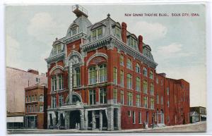 New Grand Theatre Theater Sioux City Iowa 1910c postcard