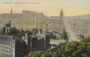 Edinburgh Aerial View from Nelsons Monument Scottish Old Postcard