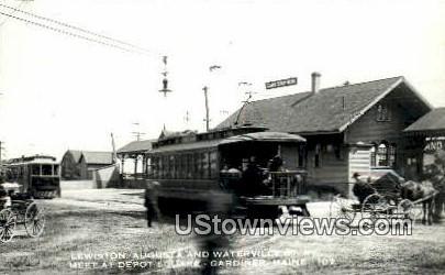 Real Photo, Lewiston, August & Waterville St Gardiner ME Unused