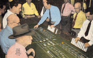 CRAP GAME Casino Gambling RENO Nevada c1940s Linen Vintage Postcard