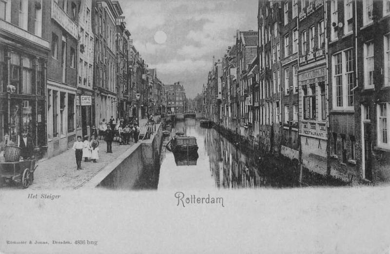 Rotterdam Netherlands Het Steiger Canal Scenic View Antique Postcard J80268