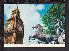 Big Ben,Boadicea Statue,London,England,UK Postcard BIN 
