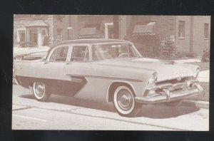 1956 PLYMOUTH BELVEDERE 4 DOOR SEDAN CAR DEALER ADVERTISING POSTCARD