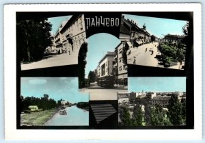 RPPC PANCEVO, SERBIA ~ Multi View STREET SCENE  4x6 Tinted Photo Postcard