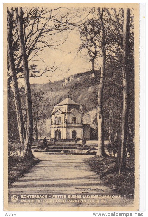 LUXEMBOURG, PU-1925; Echternach, Partie Du Parc Avec Pavillon Louis XV