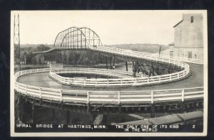 RPPC HASTINGS MINNESOTA SPIRAL BRIDGE VINTAGE REAL PHOTO POSTCARD