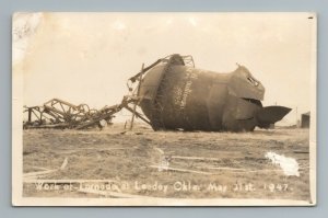 Tornado Damage Aftermath Leedey Oklahoma 1947 Water Tower Disaster RPPC Postcard