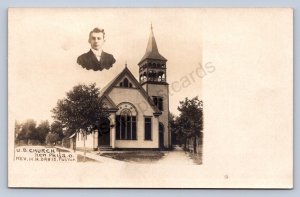 J87/ New Philadelphia Ohio RPPC Postcard c1910 U.B. Church Davis  1379