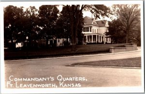 RPPC Commandant's Quarters Ft. Leavenworth KS Vintage Postcard S18