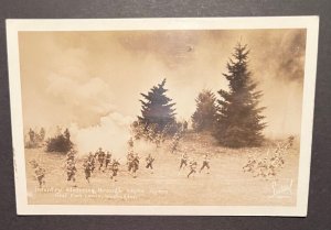 Mint USA Postcard RPPC Infantry Smoke Screen Advance Fort Lewis WA WW2 US Army