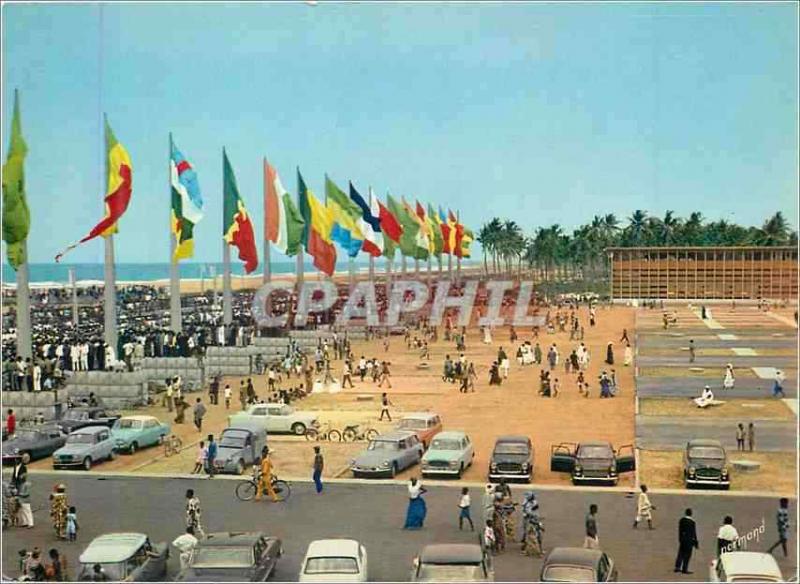  Moderne Postkarte Cotonou Palais des Vorsitzes der Republik von Dahomey setzt A