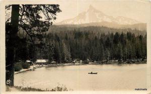 C-1908 Diamond Lake Oregon boat RPPC Real photo postcard 12868