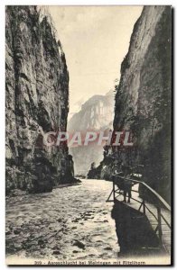 Postcard Old Aareschlucht bei Meiringen put Ritzlihorn