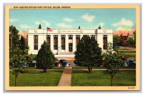 United States Post Office Building Salem OR UNP Linen Postcard V22