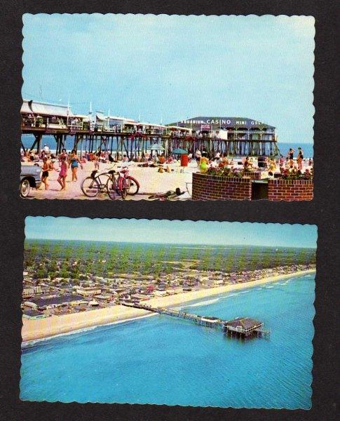 ME Lot 2 Amusement Park Pier Bike OLD ORCHARD BEACH Maine Postcard Carte Postale