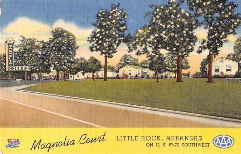 magnolia court little rock arkansas L4463 vintage postcard