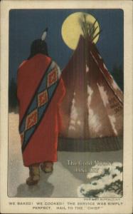 Native American Indian & Tepee Round Oak Chief Stove Range Dowagiac MI PC