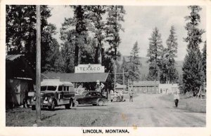 Lincoln Montana Texaco Gas Station US Mail Truck Rest Stop Real Photo PC AA49221