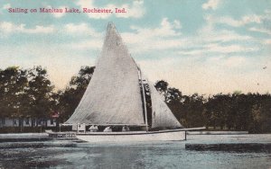 ROCHESTER, Indiana, PU-1912; Sailing On Manitau Lake