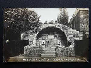 Essex WESTCLIFF ON SEA St. Paul's Church NAZARETH FOUNTAIN c1920 RP Postcard