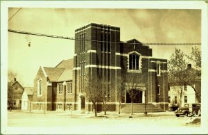 RPPC St John's Lutheran Church Jamestown North Dakota Real Photo Postcard