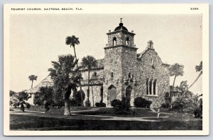 Postcard Outside of Oldest Tourist Church Daytona Beach Florida Religious Bldg.