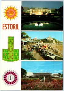 c1970s Estoril, Portugal Casino Aerial Night Fountain Reflecting Pool 4x6 PC M20
