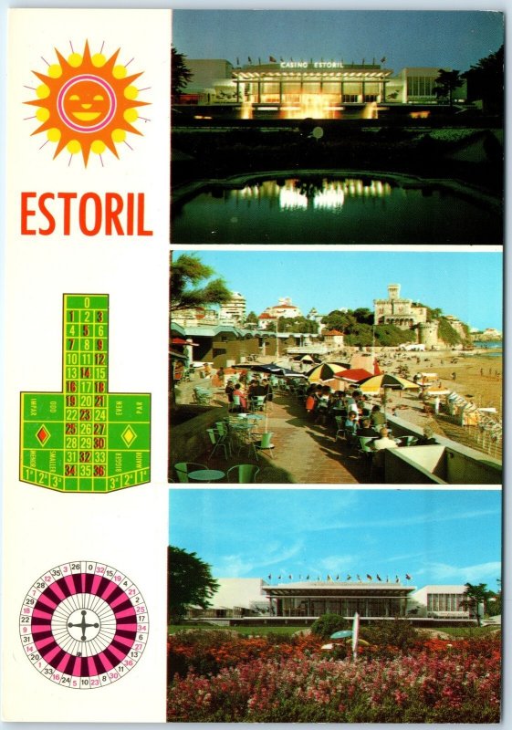 c1970s Estoril, Portugal Casino Aerial Night Fountain Reflecting Pool 4x6 PC M20