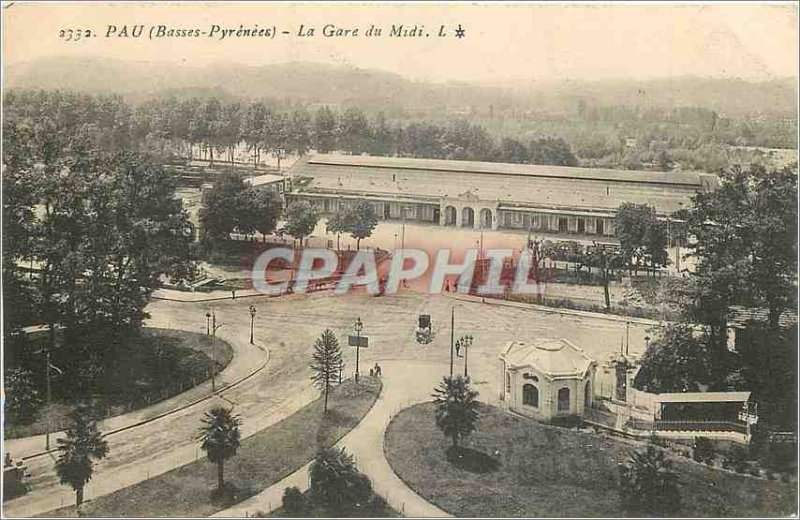 Old Postcard Bass Pau Pyrenees The Midi Station