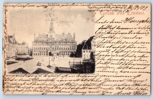 Lower Saxony Germany Postcard Town Hall Greetings from Emden 1898 Posted