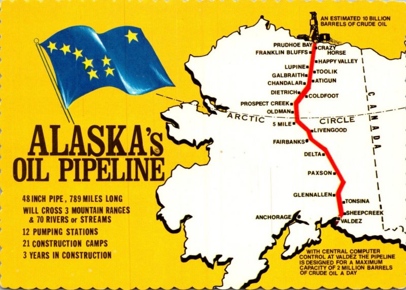 Alaska Map Of The Ol Pipeline