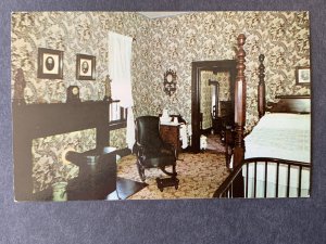 Mr. Lincoln's Bedroom Lincoln's Home Springfield IL Chrome Postcard...