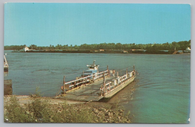 Ship~Modoc Ferry Landing~Mississippi River~Ste Genevieve MO~Vintage Postcard 