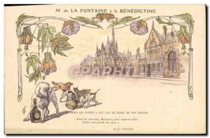 Old Postcard Advertisement La Fontaine the Benedictine Dog Dogs