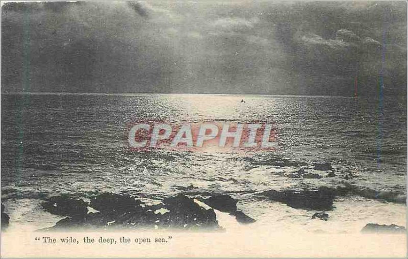 Old Postcard the Wide the Deep the Open Sea