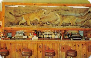 CHARLIE'S RUSTIC BAR Saratoga, Wyoming Saloon Interior c1950s Vintage Postcard