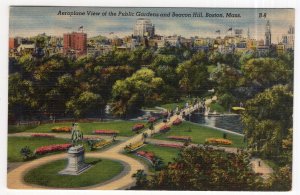 Boston, Mass, Aeroplane View of the Public Gardens and Beacon Hill