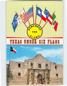 Postcard Remember The Alamo Texas Under Six Flags San Antonio Texas USA