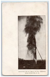 c1900's Shooting An Oil Well At St. Joseph's Near Moncton N.B. Canada Postcard 
